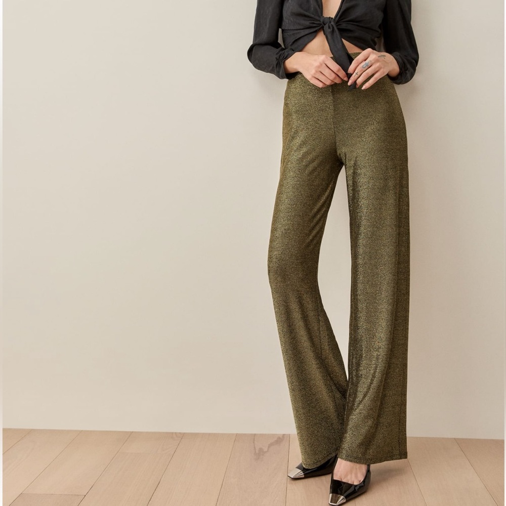 Reformation Pico Pant in Gold Size Small
